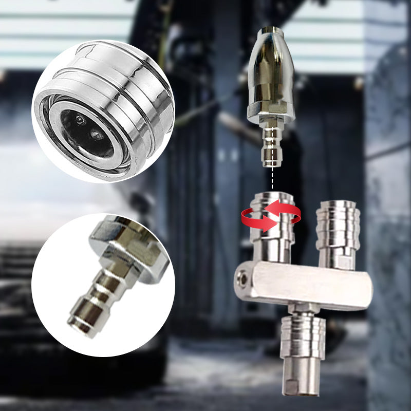 🔥Up to 40% OFF🔥Quick Connect Double Spray Fitting & Rotating Nozzles For High Pressure Washer Gun